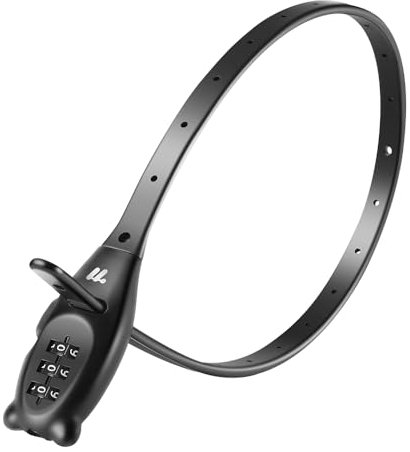 kinoco 3-Digit Combination Cable Lock, Adjustable Zip Tie Style, for Bike Rack, Motorcycle Helmet Sports Equipment and Cabinets, Black