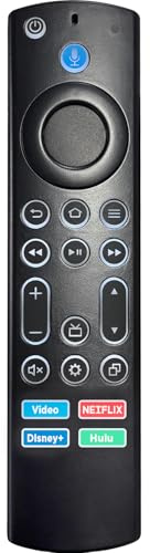 Telecomando vocale di ricambio per Smart TV Insignia-Toshiba-Pioneer, compatibile con AMZ TV Stick e Cube, telecomando retroilluminato con tutti i pulsanti che si illuminano