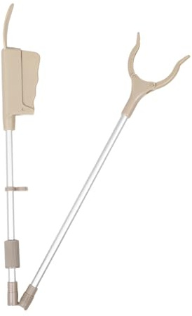 Pinza para Escombros Plegable Mango Largo, Recogida Práctica | Plástico Gris, Diseño Multifuncional para Calzarse Zapatos y Recoger Residuos, Uso Doméstico para Mayores
