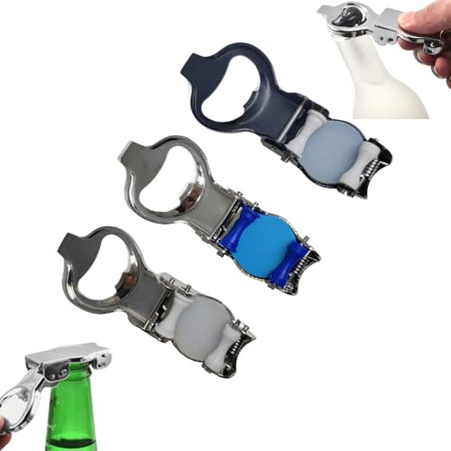 3 Piezas Abridor De Botellas De Cerveza Plegable, Abrebotellas Plegable, Adecuado Para Picnics, Pubs, Un Sacacorchos Portátil Para Uso Al Aire Libre (Blanco, Azul, Negro)