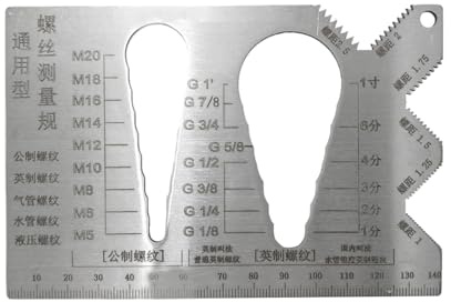 Medidor de rosca de tornillo, regla de medición de rosca, regla de medición de rosca métrica para ingeniería doméstica, construcción, automoción mecánica