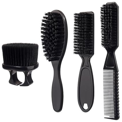4 PCs Friseurbürste Set Für Männer Doppelkopf Haarstyling Fettbard Reinigung Haarreinigung