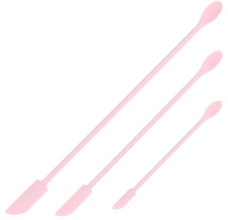 Didiseaon 3 Stück Kosmetikspatel aus Silikon Bruchsicher mit Nahtlosem Design für Lippenstift und Nagellack Rosa Make Up Spatel für Präzises Auftragen