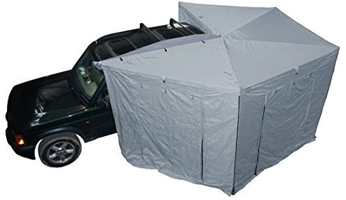 Prime Tech | Seitenwände für 270° Markise Prime Wing | 6-teiliges Set in Grau | Mit Fliegengitter & Reißverschlüssen | Erweiterung für Fahrzeugmarkise | Schutz vor Insekten & Wetter