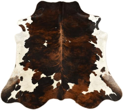 generisch KUHFELL STIERFELL BRAUN SCHWARZ Weiss Tricolor 200 x 220 cm XL Rinder Fell Teppich VON KUHFELLE ONLINE