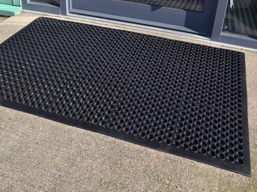 RSM RUGS® Large Outdoor Rubber Entrance Mats Anti Fatigue None Slip Drainage Door Mat Flooring (60cm x 90cm)