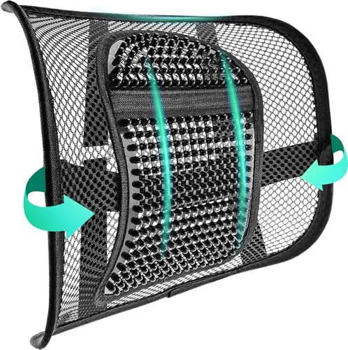 Samyoung Coussin de soutien lombaire en maille respirante pour chaise de bureau ou voiture 30,5 x 40,6 cm