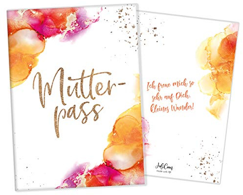 Joli Coon Mutterpasshülle Dream, für den Deutschen Mutterpass | Passgenaue Kunststoffhülle, aufklappbares Dokumentenfach für Karten und Ultraschallbilder, übersichtliche Aufbewahrung