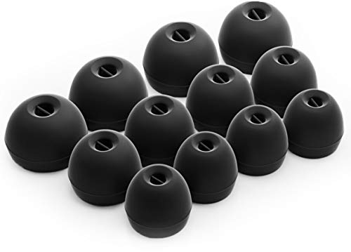 Okuli 12 x Écouteurs en Silicone Embouts d'oreilles pour Sennheiser CX 3.00, 5.00, 6.00, 7.00 Casque Écouteurs en Noir