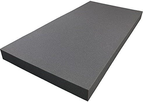 Foamma 2 x 24 x 72 Charcoal High Density Upholstery Foam Padding for Cushions and Seat Repair, Charcoal, Thick Custom Pillow, Chair, Couch Cushion Replacement Foam, and Craft Upholstery Supplies