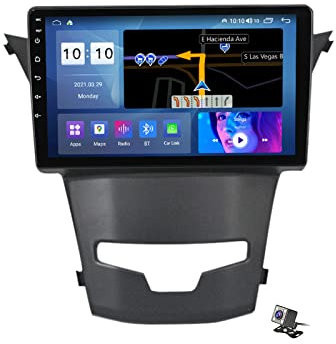 YCJB Android 10.0 Coche Estéreo 2-Din Radio para SSANGYONG KORANDO ACTYON 2013-2017 Navegación 9in Headunit SAT Multimedia Video Player FM Receptor con 4G 5G WiFi SWC Bluetooth Carplay,M150s