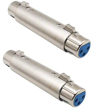 iYueMps Adaptador XLR XLR hembra a hembra Adaptador de extensión de 3 pines para micrófono de audio (2 x XLR hembra a hembra)