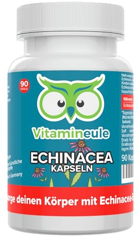 Echinacea Kapseln - hochdosiert 3000 mg (300 mg 10:1 Extrakt) | Produktion In Deutschland - bioaktiv & vegan - ohne Zusatzstoffe & laborgeprüft - Vitamineule®