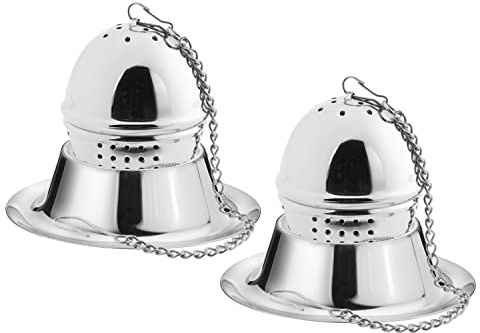 Westmark Teatime 153622E7 - Juego de té (2 huevos de té, ovalados, 4 cm de diámetro, 2 bandejas, acero inoxidable), color plateado