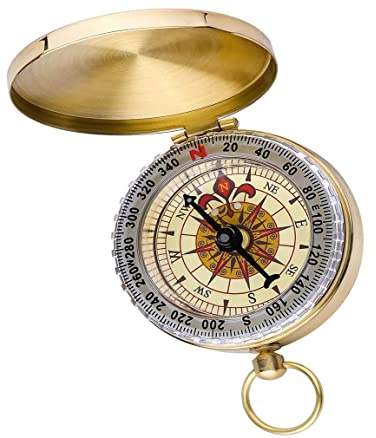 Camping Kompass, Retro Kompass Tragbarer Kompass Navigation Tools mit für Camping Wandern Outdoor Aktivitäten