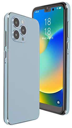 Smartphone I14pro, écran Ultra HD Bleu 6,1 Pouces, 4 Go de, 32 Go de ROM, Avant 8 MP Arrière 16 MP, Batterie 6800 MAh, Reconnaissance Faciale, Téléphone Portable 3G Dual Sim
