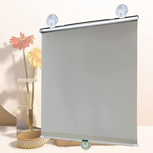 KOOEIN saugnapf Rollo dachfenster, Verdunkelungsvorhang, UV-Schutz, temporäre Gardinen tragbare Jalousien, Thermo, 75% Verdunkelung, leichte Vorhang für Baby, Rollo Sonnenschutz,Grey-35x125cm/14x49in