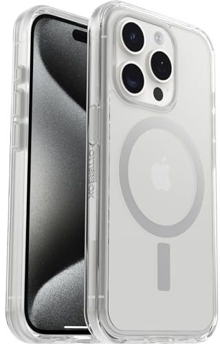 OtterBox Symmetry Clear MagSafe Case for iPhone 15 Pro, Clear | Shockproof, Drop-Proof, Protective Thin Case, 3x Tested to Military Standard