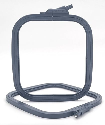 Nurge Quadratischer Stickrahmen – Kunststoff Kreuzstichrahmen für Nadelspitze & Stickerei – verstellbarer Bastelrahmen – Anthrazit – Nr. 2 (klein)