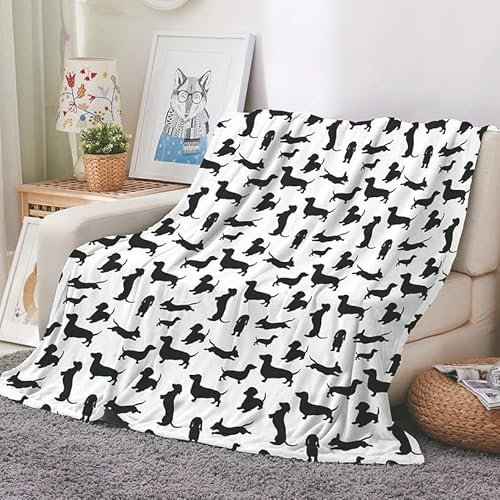 EHOMERY Dicke Kuscheldecke Warm Decke Set Kuscheldecke Flauschig Baby Dünne Decke Sommer Welpe Nickerchen-Decken Dekorative Weiche Kuscheldecken Schwarz Und Weiß 240x180cm