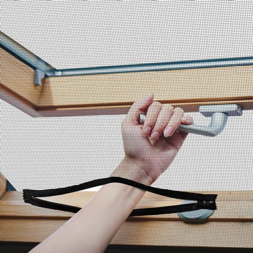 Flintronic Moustiquaire Transparente Universelle avec Fermeture Éclair, 130 * 150 cm Moustiquaire Ajustable avec Bande Adhésive pour Couvrir les Fenêtres