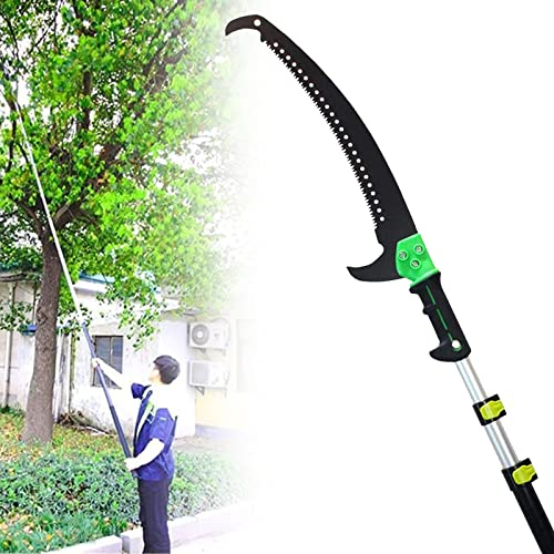 Sierra de poda telescópica con Mango Extensible, Sierra Plegable de Aluminio para jardín, cortadora de Ramas y Hojas a Gran altitud para Trabajos en Altura, 5,4 m/18 pies