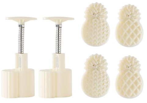 Generisch Ananas-Mondkuchenform, benutzerfreundliche Kunststoff-Form zum Basteln von 25 g Mondkuchen mit Stil, rund, 2 Stück/Set