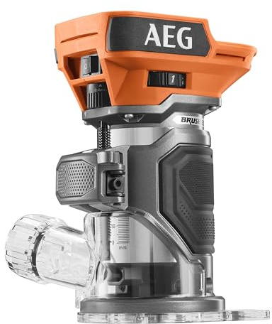 AEG - Affleureuse 18V BRUSHLESS, 15000 à 30000 tr/min, course de fraisage 36 mm, diamètre des pinces de serrage 6 mm (sans batterie) - BOF18BL3-0