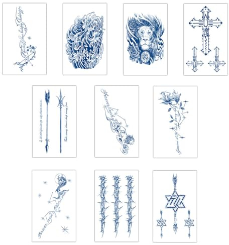 Blumen Temporäre Tattoos Frauen Arm Ärmel Oberschenkel Aufkleber Wasserdichte Klebe Tattoos Erwachsene Tattoo Tatoos Aufkleben Damen Fake Tattoo Party Deko Geschenk Festival,10pcs #01