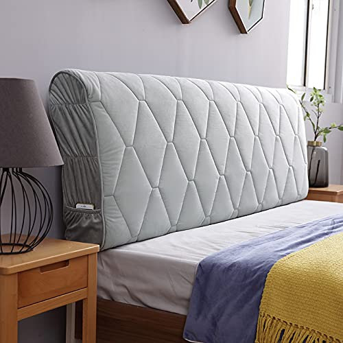 Bett kopfteil bezug Samt Bettkopfteilbezug Einzelbett Doppelbett Kopfteilbezug Gesteppter Moderner Bettbezug Leder/Holz Rückenlehnenschutzbezug DekorationGreen1-Länge:180cm