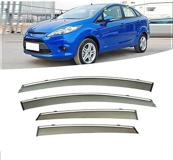 CaoYH Windabweiser Passend Für Ford Fiesta Sedan 2010+ Autofenster Regenschutz Regenabweiser Deflektoren Regenabweiser Integrierte Deflektoren