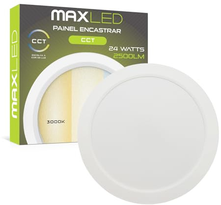 Maxled, Light is Led! 24W LED Einbaustrahler 230V Ø220mm 2500LM Spots Deckenleuchte Nicht Dimmbar 3000K-6500K Warmweiß Neutralweiß Kaltweiß Ultra Flach Deckenspots Einbauleuchten Lochmass 187-200mm