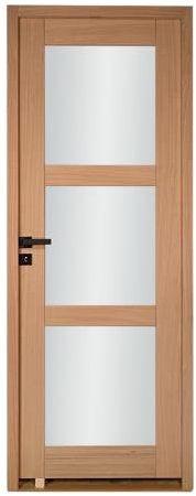 Bloc porte 3 Vitrages URSA bois chêne européen 2040 x 730 Gauche