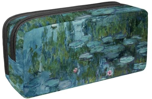 Eslifey Pencil Case, Monet Painting Water Lilies Large Capacity Pencil Pouch Stationery Pen Bag
