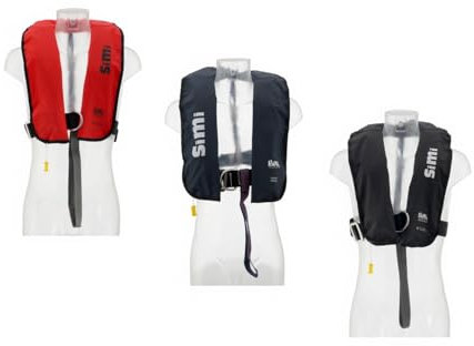 wellenshop Rettungsweste Simi 150N Automatik für Erwachsene, manuelle & automatische Schwimmweste, 150 N, für Boote Farbe schwarz/automatik