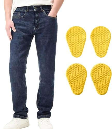 ILM Motorcycle Riding Pants for Men CE Armored Motorbike Jeans Adventure Touring Motocross All Season Model PJN1(Dark Blue)