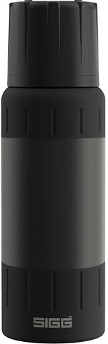 SIGG – Gourde Isotherme 0,5L – Alpine Star, avec Gobelet – 15h Chaud, 56h Froid – Compacte & Robuste – Étanche – Sans BPA – Avec Extra Grip Pour Outdoor, Camping & Randonnée – Acier Inoxydable – Noir