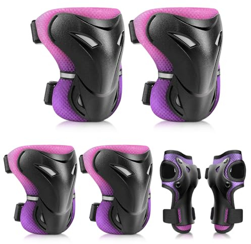 YOOXARMOR Protezioni Bambini Pattini in Linea per 3-6-13 Anni,6 in 1 Attrezzatura Protettiva Protezione Bambini Ginocchiere,Gomitiere Protezioni Set per Scooter Monopattino Bicicletta Pattini in Linea