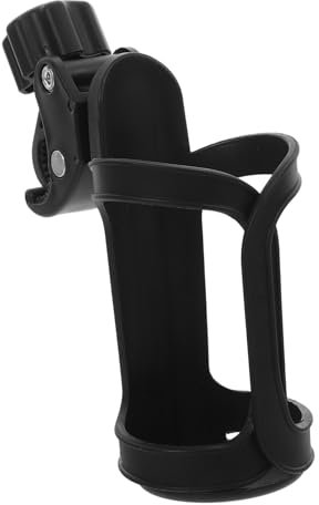 HAWILLOSCH Soporte Para Botellas y Portavasos Abrazadera Ajustable Para Sillas De Ruedas, Cochecitos y Bicicletas, Accesorio Resistente De Plástico Negro Para Hidratación Exteriores