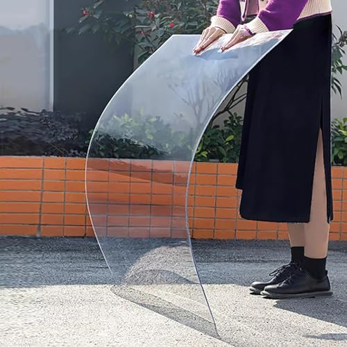 Clear Polycarbonate Roof Panel, 1mm Thick Acrylic Sheet, Greenhouse Covering, Awning Transparent Plate for Patio, Balcony, Garden, Carport (0.6x1m/1.97x3.28ft)