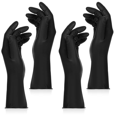 SynHHergyx Hair Color Gloves, 2 Pairs Reusable Rubber Gloves Hair Dye Glove
