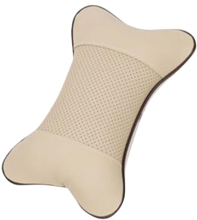 YOSADIER Auto Nackenkissen Knochenform Ergonomisches Nackenstützkissen für Kopfstütze Atmungsaktiv Installieren Vielseitiges für Auto und Zuhause Beige Toleranz