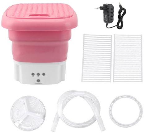 Zerodis Mini Lavatrice Portatile, Lavatrice Pieghevole per Biancheria Intima e Calzini con Motore Ad Alta velocità, Adatta per Dormitori, (Spina europea)