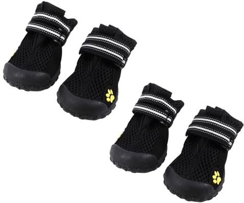 VICASKY Große Hundeschuhe aus Mesh für Outdoor und Indoor, Größe 8 | Atmungsaktiv, Verstellbare Passform, Rutschhemmend, 1 Satz, Schwarze Ausführung für Große Hunde
