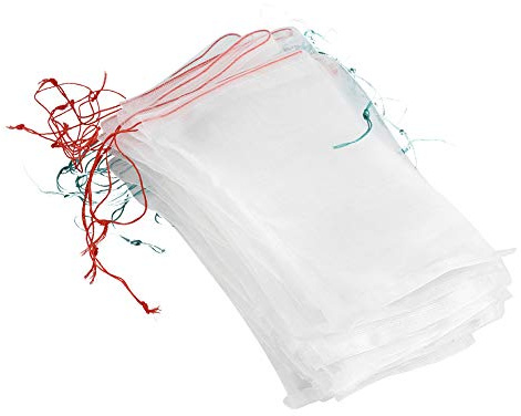 Mtlavishishishishishing 50 pezzi sacchetti di rete da frutto 25x15 cm borse da giardino da cottore per uccelli ventilati ventilati per pomodori uva mele mele (25 * 15 cm)