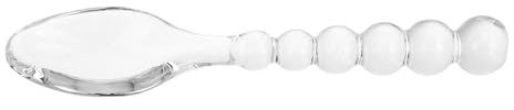 AUTSUPPL Cucharas de Postre de Vidrio Transparentes para Yogur y Helado, Cucharillas de Cocina Multiusos para Café y Té, Utensilios de Vidrio para Agitación y Postres, 1 Pieza