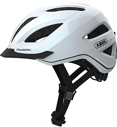 ABUS City-Helm Pedelec 1.1 - Fahrradhelm mit Rücklicht für den Stadtverkehr - für Damen und Herren - Weiß, Größe L