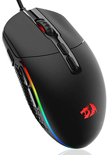 Redragon M719 Invader Optische Gaming-Maus, kabelgebunden, 7 programmierbare Tasten, RGB-Hintergrundbeleuchtung, 10.000 DPI, ergonomische Gaming-Maus für PC und Computer mit Fire Button