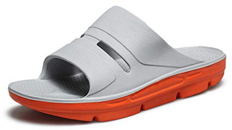 MLLM Sandali da doccia per donne e uomini, pantofole con fondo spesso, pantofole per interni, pantofole da riabilitazione, grigio_47, uso interno esterno