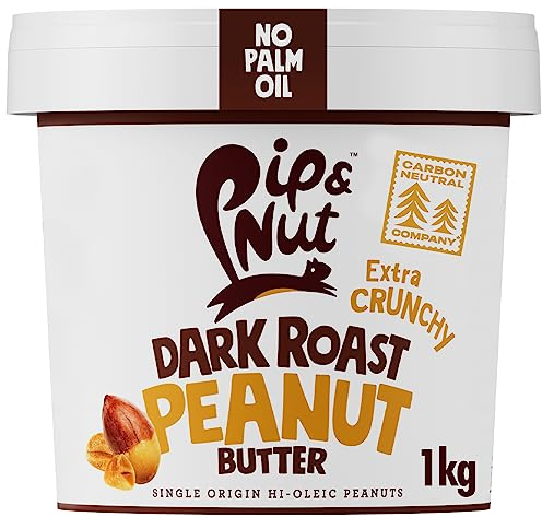 Pip & Nut - Ultimate Crunchy Dark Roast Peanut Butter (1kg) | Natural Nut Butter, No Palm Oil, No Added Sugar, Hi-Oleic Peanuts, High in Unsaturated Fats, Gluten Free, Vegan, Dairy Free